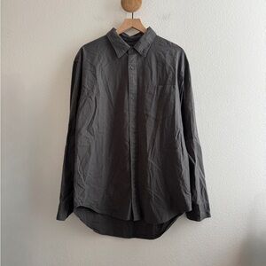 Quince Mens Gray Long Sleeve Button Down Shirt